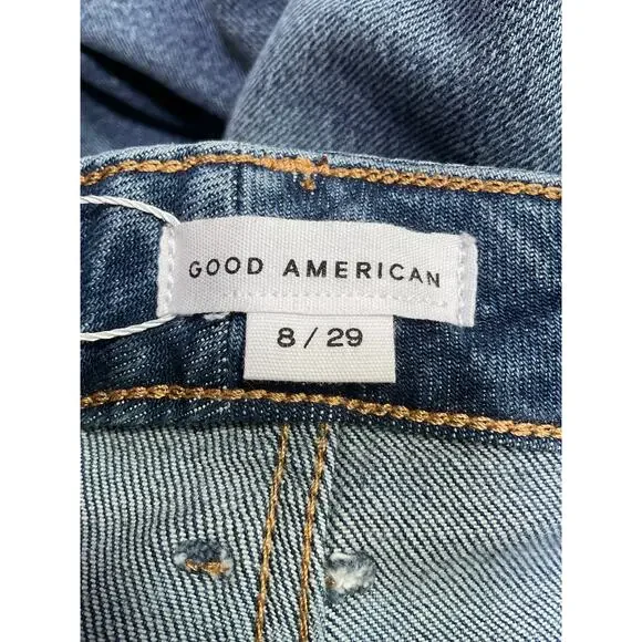 Good American 'Good' Blue Ease Relaxed Denim Jean Size 8 - NWT - Picture 3 of 4